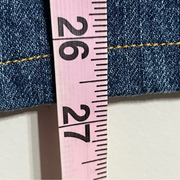 Levi's 522 Red Tab Distressed Straight Leg Med Wash Mid Rise Denim Jeans 36X30 - Picture 9 of 13